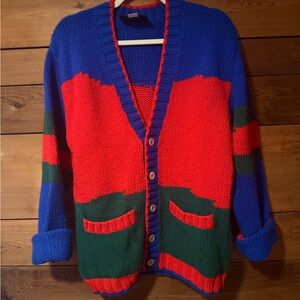 Gucci Blue and Red Knit Sweater